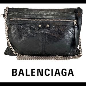 BALENCIAGA Leather Pouch on Chain